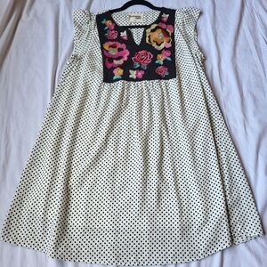 Savanna Jane Embroidered Shift Mini Dress Size Large